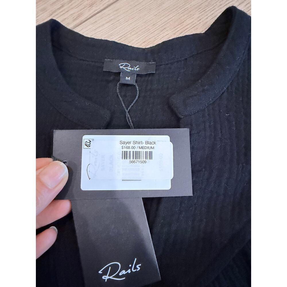 Rails Sayer Shirt Black Medium NWT - Picture 6 of 8